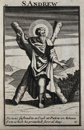 Saint Andrew. Engraving by H.B..