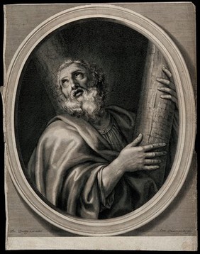 Saint Andrew. Line engraving after C. le Brun (?).