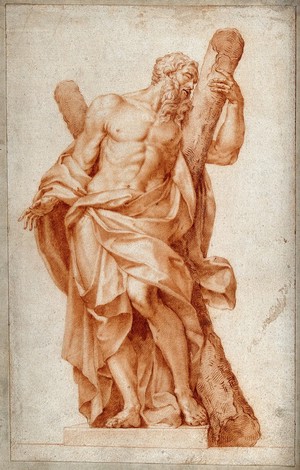 view Saint Andrew. Chalk drawing after C. Rusconi.