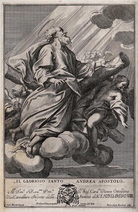 Saint Andrew. Engraving by P.S. Bartoli after C. Maratta.