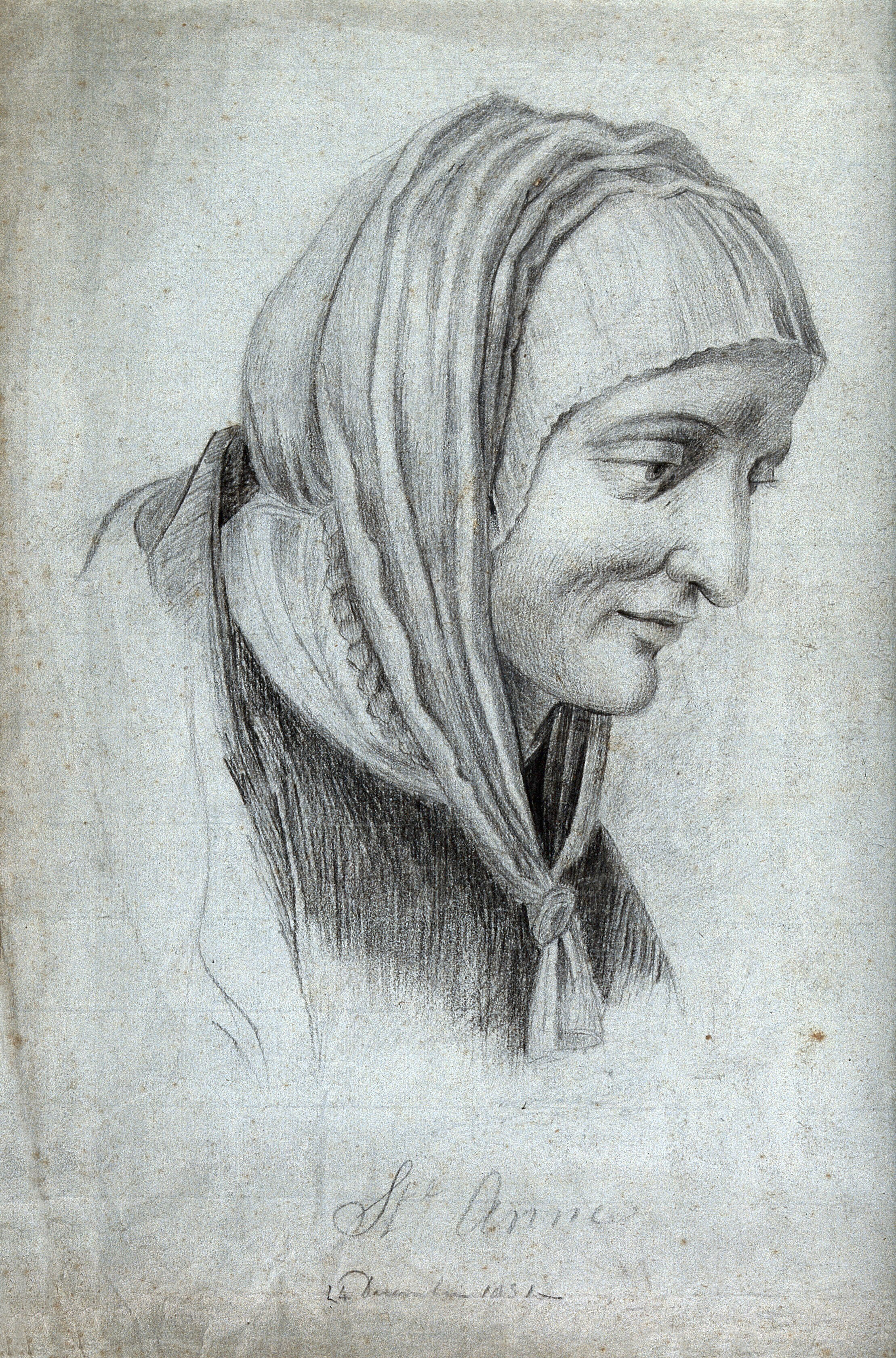 Saint Anne Pencil Drawing 1831 Wellcome Collection Great for painting, wood working, stained glass, and other art designs. saint anne pencil drawing 1831