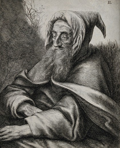 Saint Antony Abbot. Etching by J. Lievens.