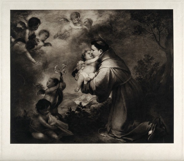 Saint Antony of Padua. Photogravure after B.E Murillo.