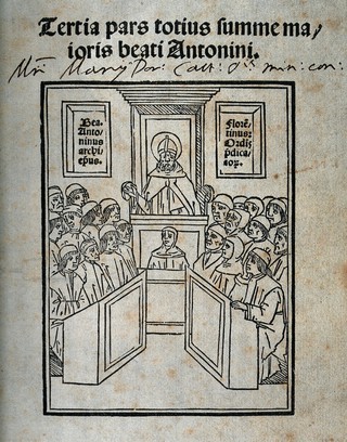 Saint Antoninus. Woodcut.