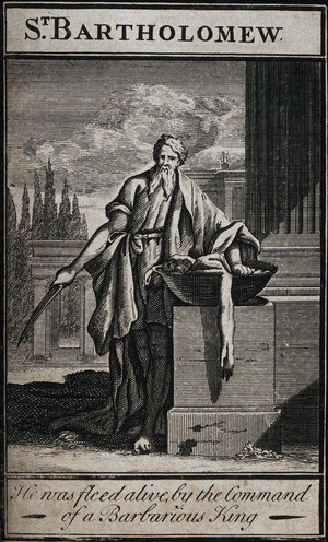 view Saint Bartholomew. Engraving.