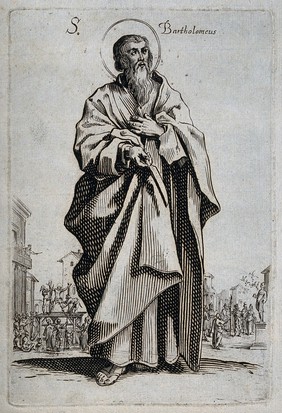 Saint Bartholomew. Engraving after J. Callot.