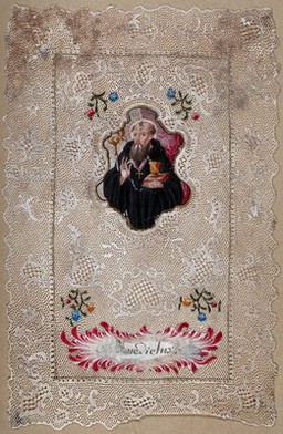 Saint Benedict. Gouache painting.