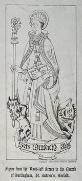 Saint Benedict. Anastatic print.