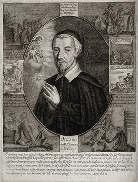 Father Claude Bernard: portrait and episodes in his life. Engraving.