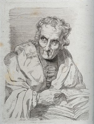 view Saint Bernard of Clairvaux. Etching by G. Hayter, 1813.