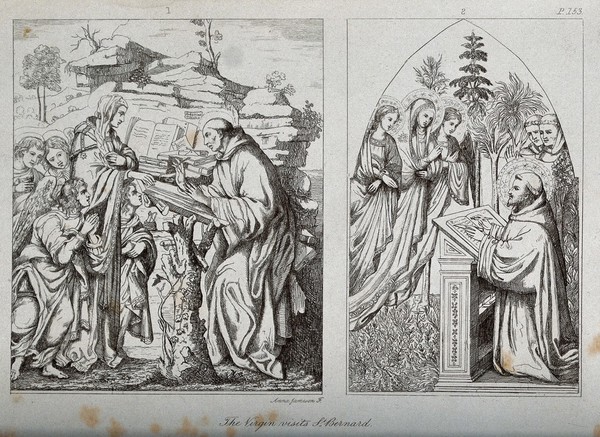 Saint Bernard of Clairvaux. Etching by A. Jameson.