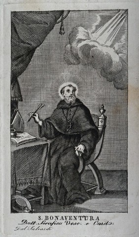 Saint Bonaventure. Engraving.