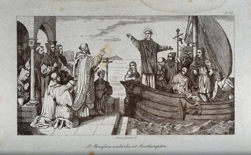 Saint Boniface. Etching by A. Jameson.