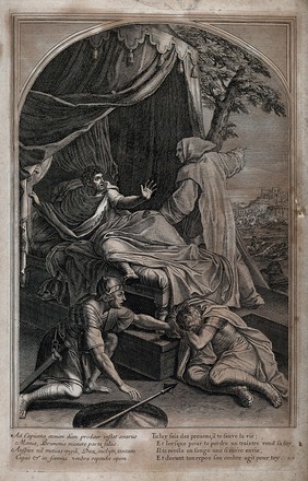 Saint Bruno. Engraving by F. Chauveau and C. Simonneau after Le Sueur.