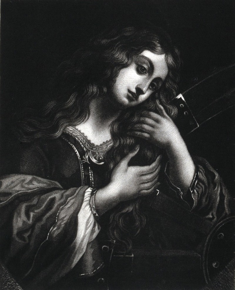 Saint Catherine. Reproduction of mezzotint after Carlo Dolci (?)., by Carlo Dolci