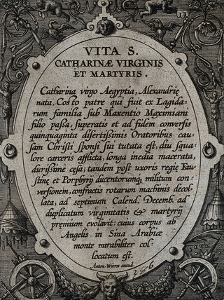 Saint Catherine. Engraving by A. Wierix III.