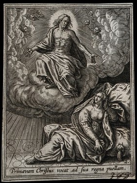 Saint Catherine. Engraving by A. Wierix III.