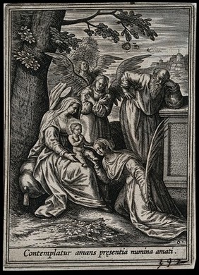 Saint Catherine. Engraving by A. Wierix III.