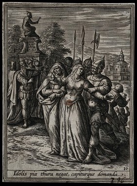 Saint Catherine. Engraving by A. Wierix III.