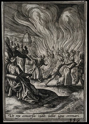 view Martyrdom of Saint Catherine. Engraving by A. Wierix III.