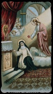 Saint Catherine of Siena. Colour lithograph.