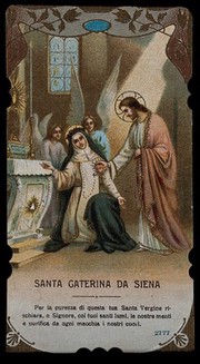 Saint Catherine of Siena. Colour lithograph, 1898.