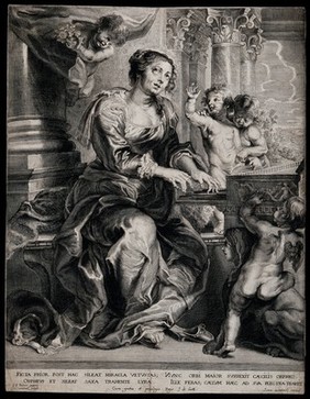 Saint Cecilia. Engraving by J. Witdoeck after Sir P.P. Rubens.