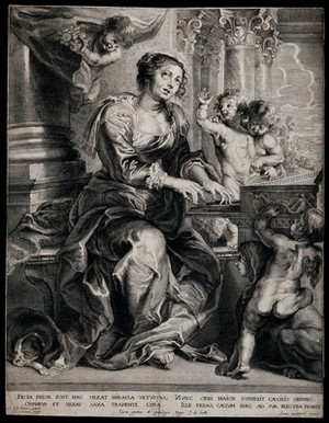 view Saint Cecilia. Engraving by J. Witdoeck after Sir P.P. Rubens.