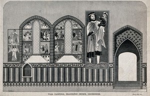 view Saint Christopher. Wood engraving by W.G. Smith.