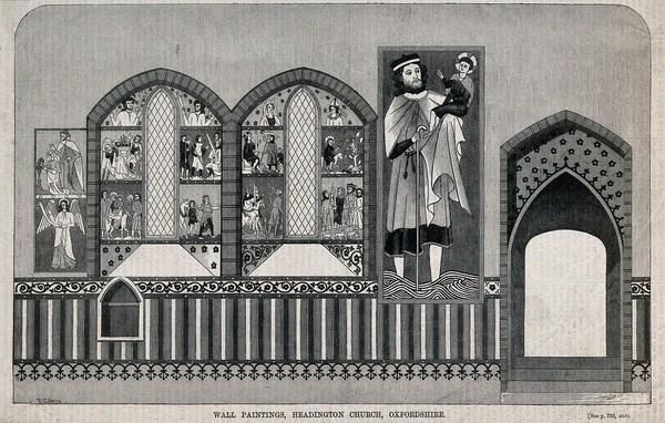 Saint Christopher. Wood engraving by W.G. Smith.