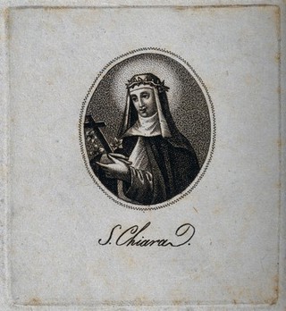 Saint Clare of Montefalco. Stipple engraving.