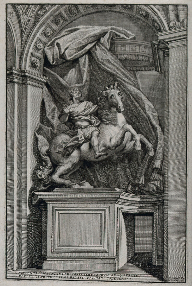 Saint Constantine. Engraving by A. van Westerhout after G.L. Bernini., by Gian Lorenzo Bernini