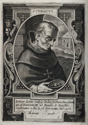 Saint Cyriacus. Engraving.