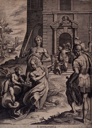 Martyrdom of Saint Dorothy. Engraving by M. Greuter after Raffaellino da Reggio.