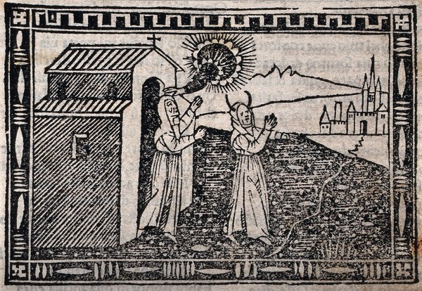 Saint Eufrasia. Woodcut, 1558.