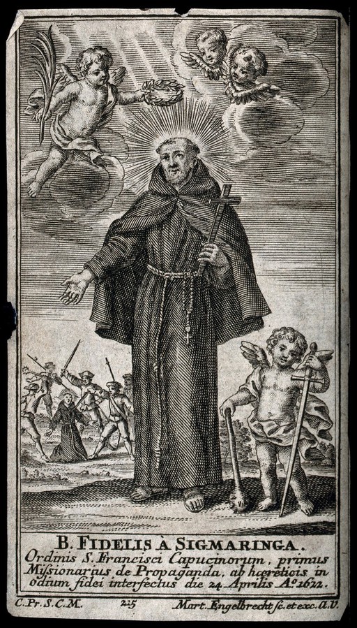 B. Fidelis of Sigmaringen wearing the Capucin dress and