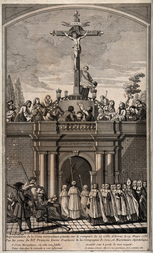 Presentation of a cross to the city of Arras by Saint