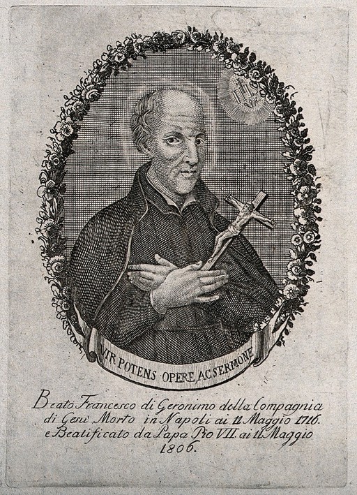 The Blessed (subsequently Saint) Francisco Geronimo y Gravina. Engraving.