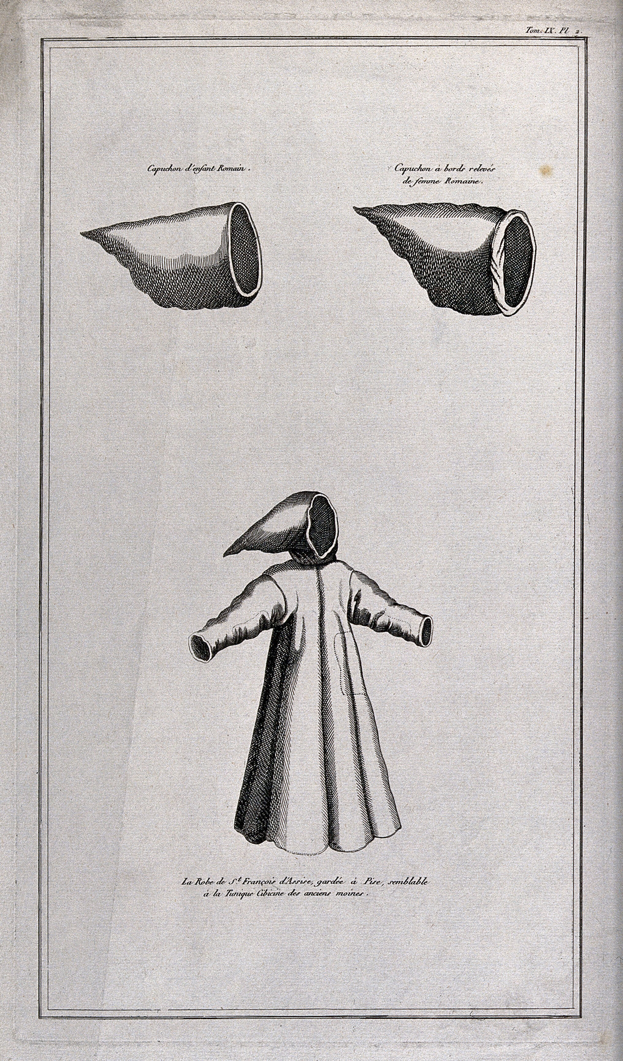 The monastic habit of Saint Francis of Assisi compared two hoods
