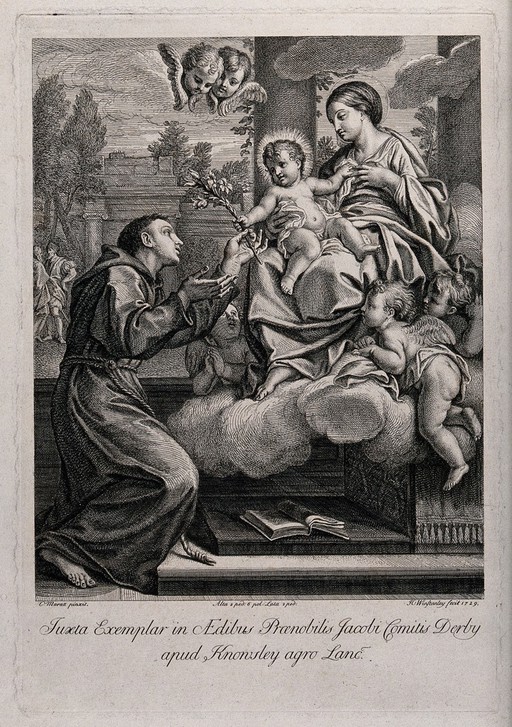 The infant Christ on the Virgin's lap presenting Saint