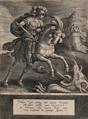 Saint George. Engraving by A. Collaert after J. Stradanus (Van der Straet), ca. 1600.