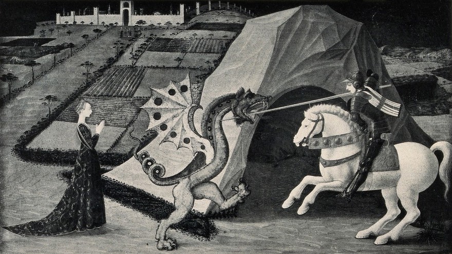 Saint George. Photogravure after P. Uccello.