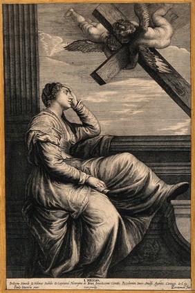 Saint Helen. Line engraving by L.E. Vorsterman after P. Caliari, il Veronese.