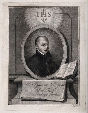 view Saint Ignatius of Loyola. Stipple engraving by G.V. Pasquali.