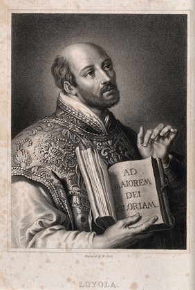 Saint Ignatius of Loyola. Stipple engraving by W. Holl after Bolswert after Sir P.P. Rubens.