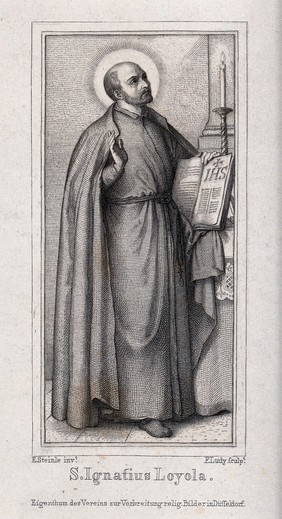 Saint Ignatius of Loyola. Engraving by F. Ludy after E. Steinle.