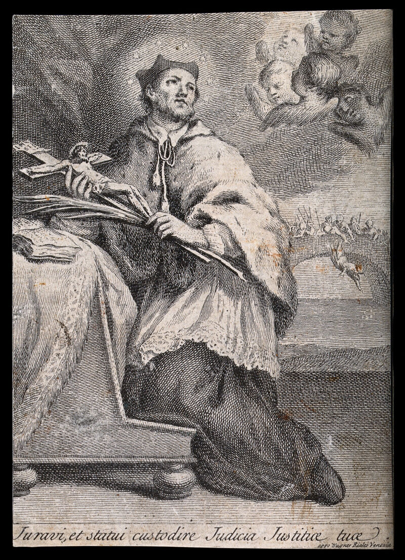 Saint Ignatius of Loyola. Engraving., by Joseph Wagner