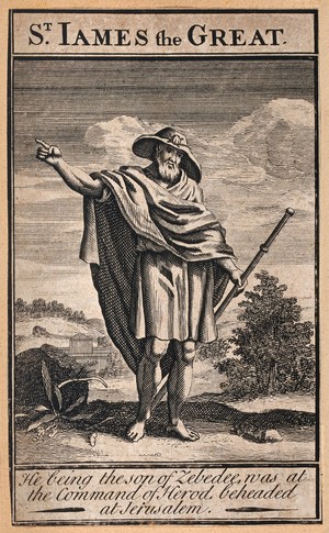 view Saint James the Great. Engraving.