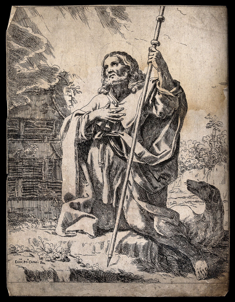 Saint James the Great. Etching by D.M. Canuti., by Domenico Maria Canuti