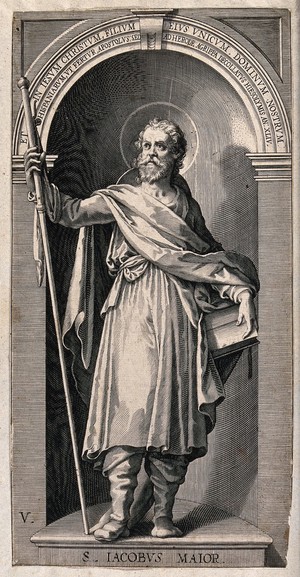 view Saint James the Great. Line engraving by L. Kilian, 1623, after J.M. Kager.